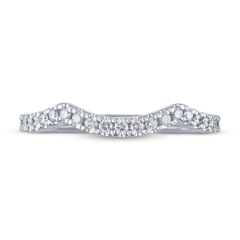 Main Image 3 of THE LEO Diamond Wedding Band 1/5 ct tw Round-cut 14K White Gold