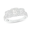 THE LEO Diamond Three-Stone Engagement Ring 1-1/3 ct tw Princess & Round-cut 14K White Gold