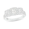 Thumbnail Image 1 of THE LEO Diamond Three-Stone Engagement Ring 1-1/3 ct tw Princess & Round-cut 14K White Gold