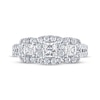 Thumbnail Image 3 of THE LEO Diamond Three-Stone Engagement Ring 1-1/3 ct tw Princess & Round-cut 14K White Gold