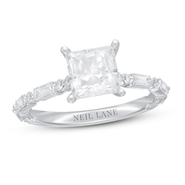 Neil Lane Premiere Diamond Engagement Ring 1-7/8 ct tw Princess, Baguette & Round 14K White Gold