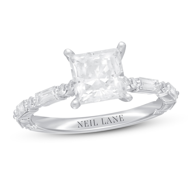 Main Image 1 of Neil Lane Premiere Diamond Engagement Ring 1-7/8 ct tw Princess, Baguette & Round 14K White Gold