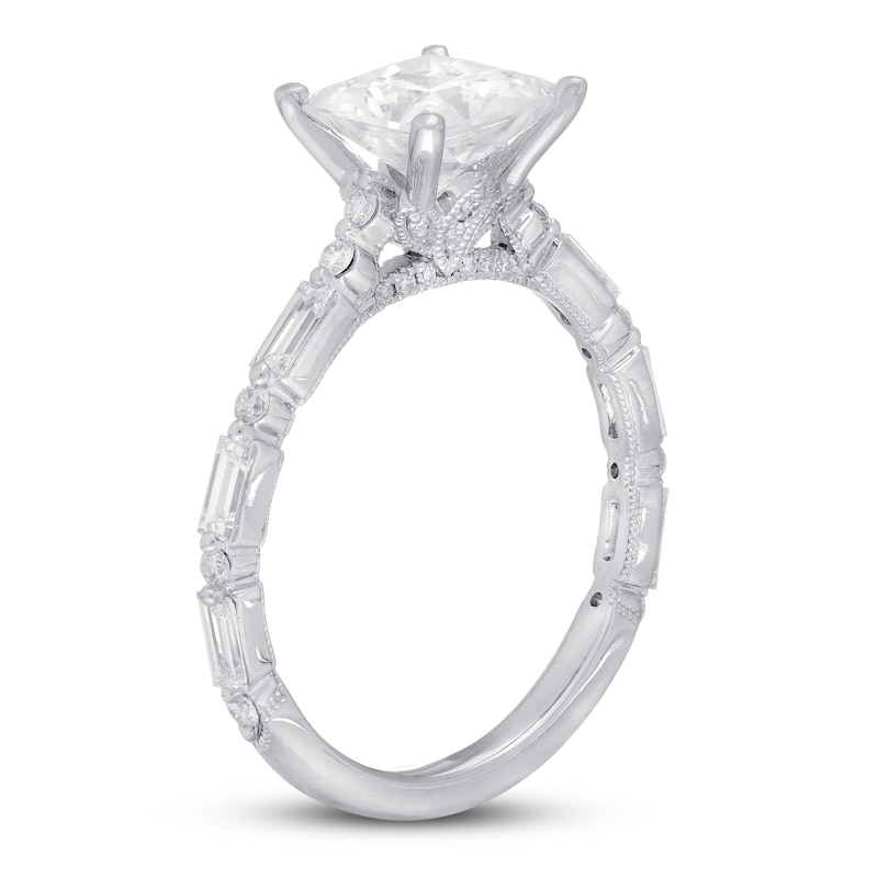 Main Image 2 of Neil Lane Premiere Diamond Engagement Ring 1-7/8 ct tw Princess, Baguette & Round 14K White Gold