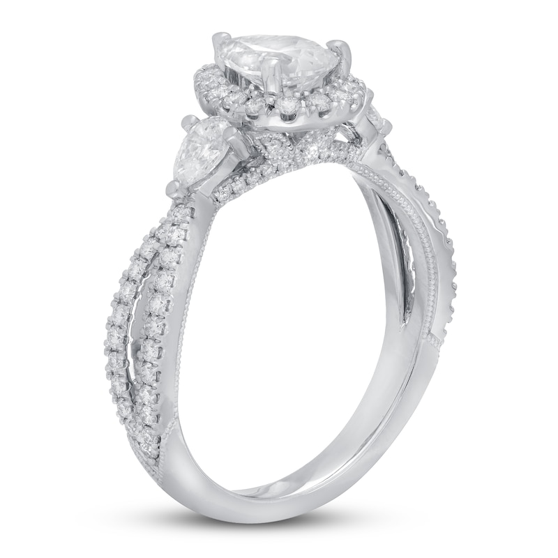 Main Image 2 of Neil Lane Premiere Diamond Engagement Ring 1-3/8 ct tw Princess/Round 14K White Gold