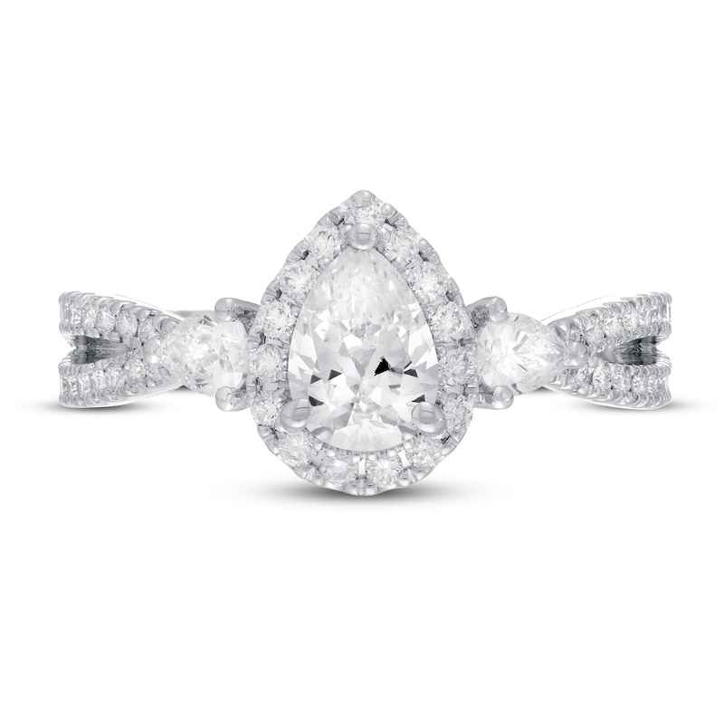 Neil Lane Premiere Diamond Engagement Ring 1-3/8 ct tw Princess/Round 14K White Gold