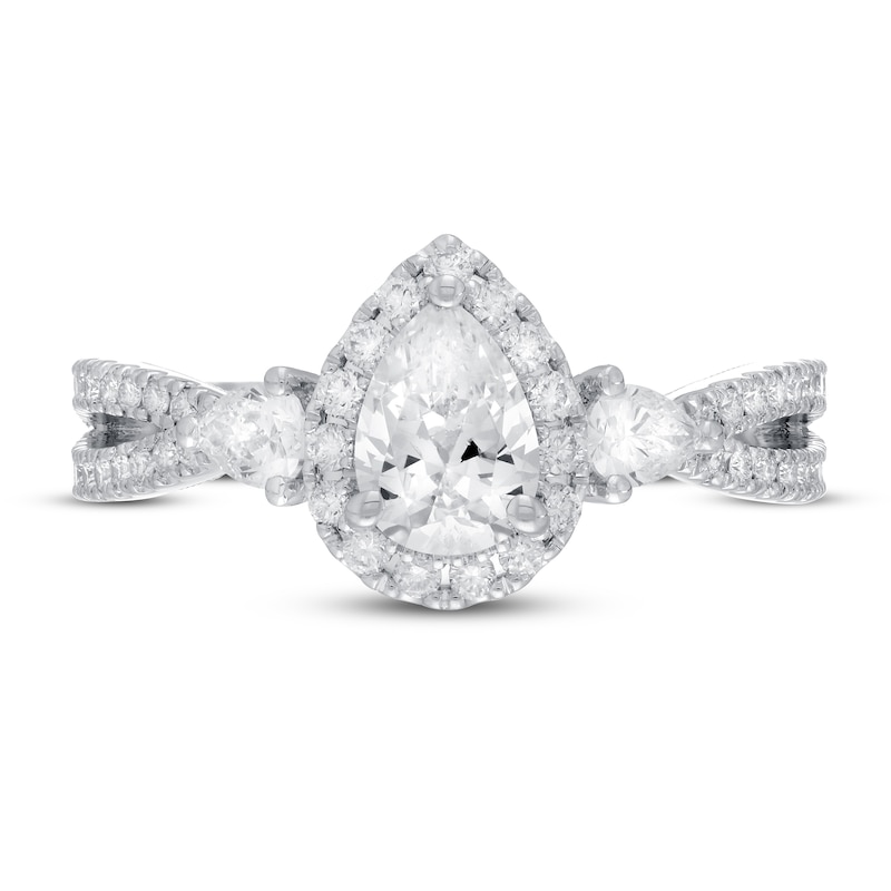Main Image 3 of Neil Lane Premiere Diamond Engagement Ring 1-3/8 ct tw Princess/Round 14K White Gold