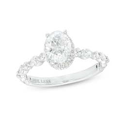 Neil Lane Premiere Diamond Engagement Ring 1-1/2 ct tw Oval/Pear/Round 14K White Gold