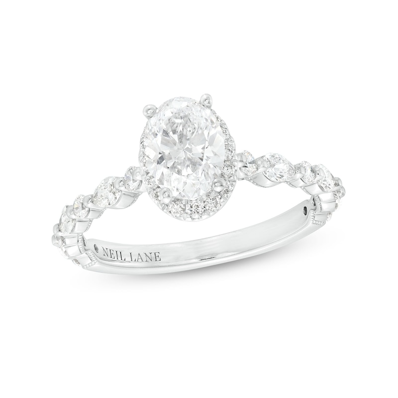 Main Image 1 of Neil Lane Premiere Diamond Engagement Ring 1-1/2 ct tw Oval/Pear/Round 14K White Gold