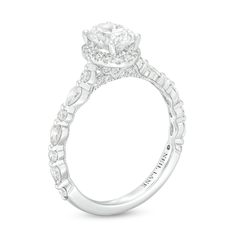 Main Image 2 of Neil Lane Premiere Diamond Engagement Ring 1-1/2 ct tw Oval/Pear/Round 14K White Gold