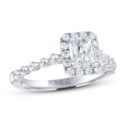 THE LEO Diamond Engagement Ring 1-1/8 ct tw Emerald & Round-cut 14K White Gold
