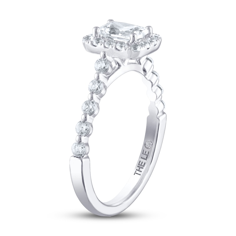 Main Image 2 of THE LEO Diamond Engagement Ring 1-1/8 ct tw Emerald & Round-cut 14K White Gold