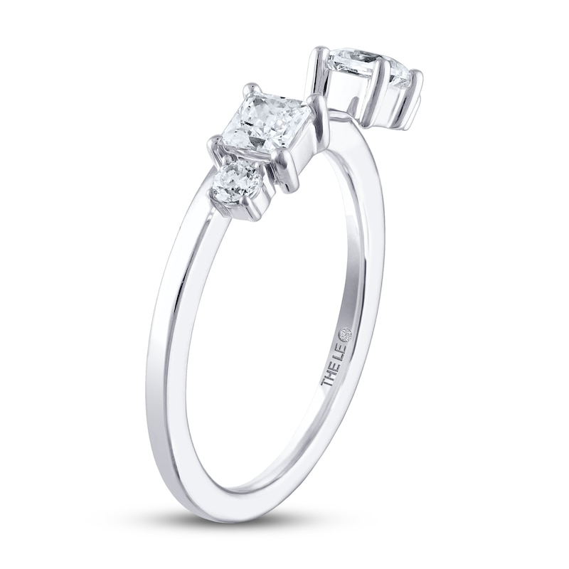 THE LEO Diamond Enhancer Ring 3/4 ct tw Princess & Round-cut 14K White Gold