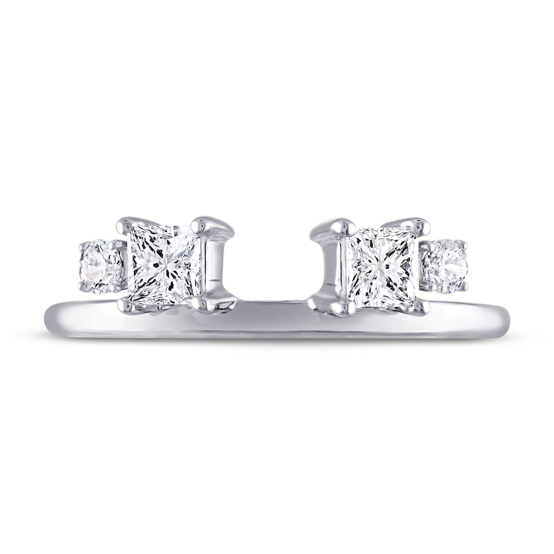 THE LEO Diamond Enhancer Ring 3/4 ct tw Princess & Round-cut 14K White Gold