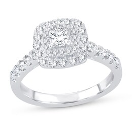 Diamond Engagement Ring 1 ct tw Princess & Round 14K White Gold