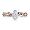 Adrianna Papell Diamond Engagement Ring 5/8 ct tw Marquise & Round 14K Two-Tone Gold