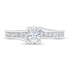 Diamond Engagement Ring 1 ct tw Oval & Princess 14K White Gold