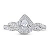 Adrianna Papell Diamond Engagement Ring 1/2 ct tw Pear & Round 14K White Gold