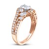 Adrianna Papell Diamond Engagement Ring 1-1/8 ct tw Oval, Round & Marquise 14K Rose Gold