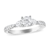 Thumbnail Image 0 of Three Stone Diamond Engagement Ring 1 ct tw Round/Pear 14K White Gold