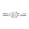 Thumbnail Image 2 of Three Stone Diamond Engagement Ring 1 ct tw Round/Pear 14K White Gold
