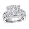 Diamond Engagement Ring 4 ct tw Princess & Round 14K White Gold