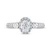 Thumbnail Image 3 of Three Stone Diamond Engagement Ring 1 ct tw Oval/Pear/Round 14K White Gold