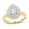 Diamond Engagement Ring 3/4 ct tw Pear & Round 14K Two-Tone Gold