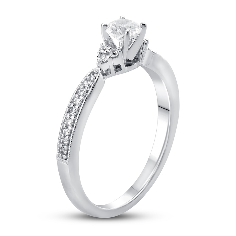 Diamond Engagement Ring 1/2 ct tw Round-cut 14K White Gold