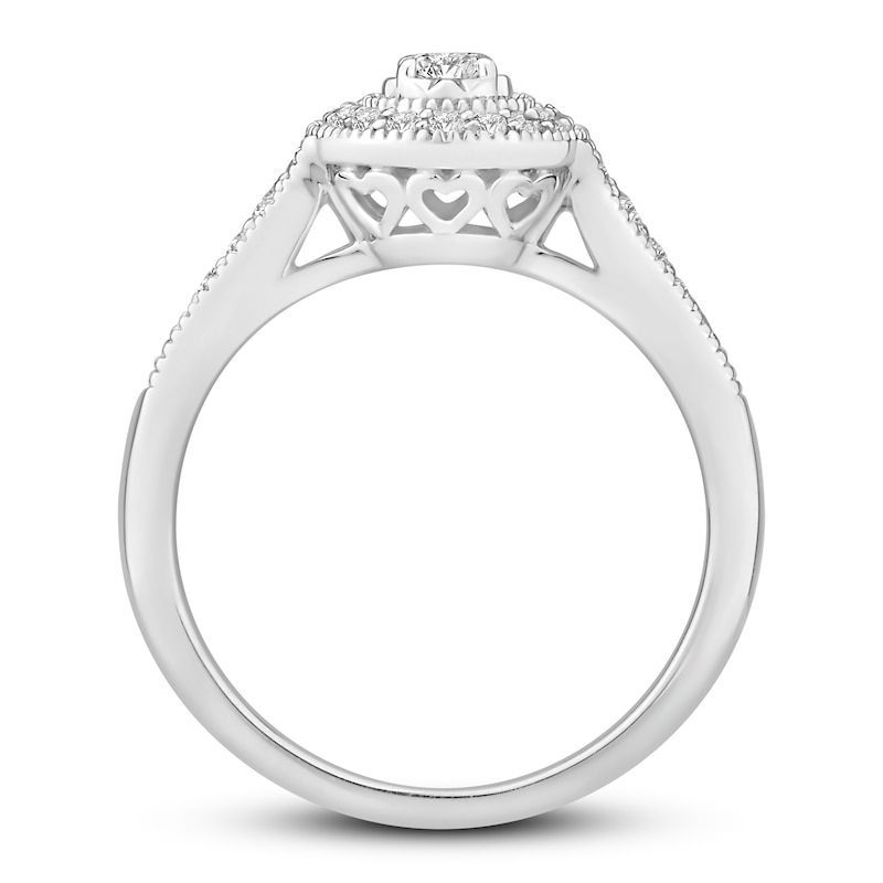 Diamond Engagement Ring 3/8 ct tw Round-cut 10K White Gold