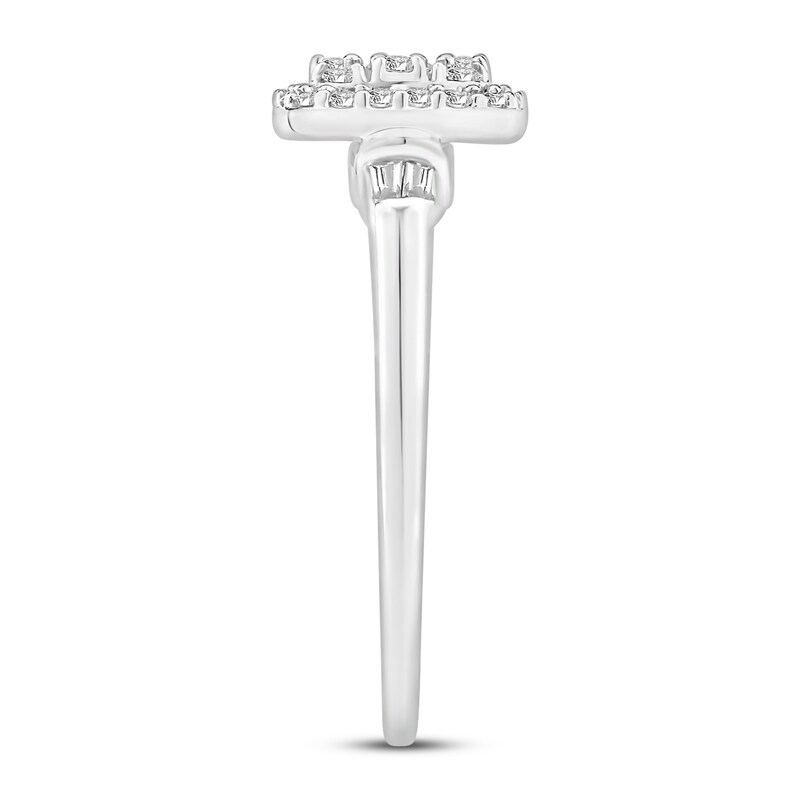 Main Image 3 of Now + Forever Diamond Engagement Ring 1/2 ct tw Round & Baguette 10K White Gold