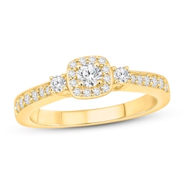 Now + Forever Diamond Engagement Ring 1/2 ct tw Round-cut 10K Yellow Gold