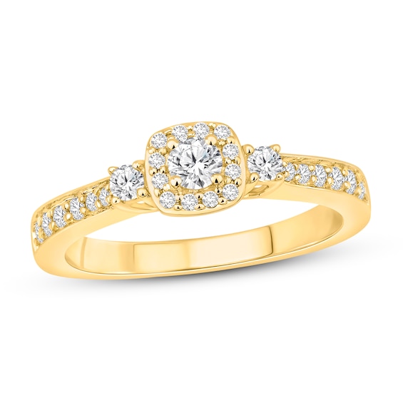 Now + Forever Diamond Engagement Ring 1/2 ct tw Round-cut 10K Yellow Gold
