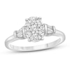 Thumbnail Image 1 of Now + Forever Diamond Engagement Ring 3/8 ct tw Round & Baguette 10K White Gold