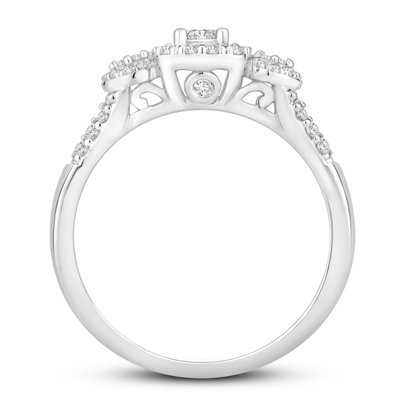 Diamond Engagement Ring 3/8 ct tw Princess & Round 10K White Gold