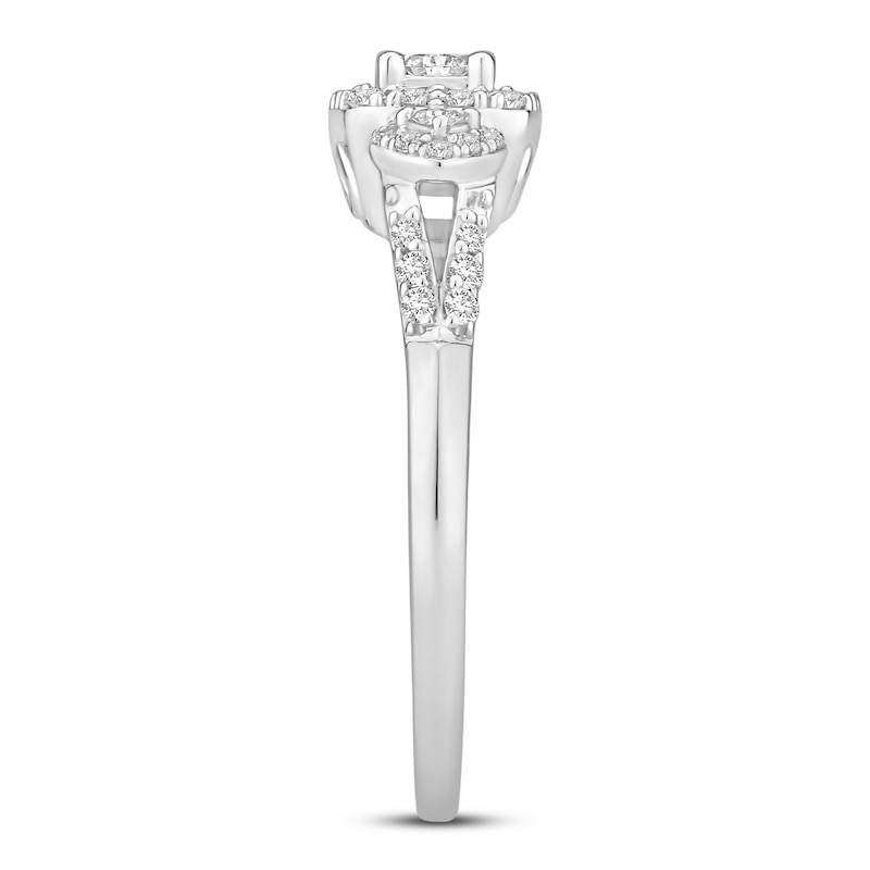 Main Image 3 of Now + Forever Diamond Engagement Ring 3/8 ct tw Princess & Round 10K White Gold