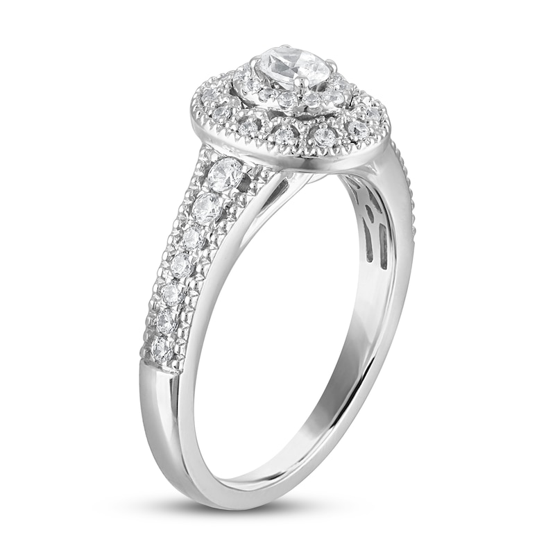 Main Image 2 of Now + Forever Diamond Engagement Ring 1/2 ct tw Oval & Round-cut in 14K White Gold