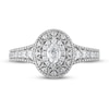 Diamond Engagement Ring 1/2 ct tw Oval & Round-cut in 14K White Gold
