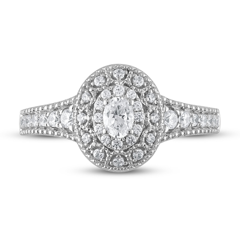 Main Image 3 of Now + Forever Diamond Engagement Ring 1/2 ct tw Oval & Round-cut in 14K White Gold