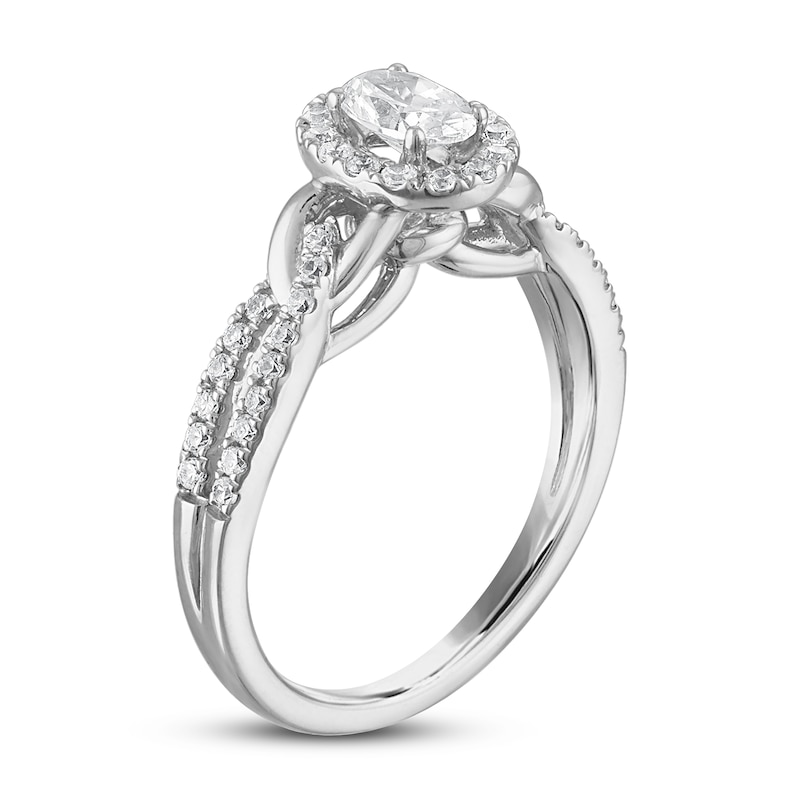 Main Image 2 of Now + Forever Diamond Engagement Ring 5/8 ct tw Oval & Round-cut in 14K White Gold