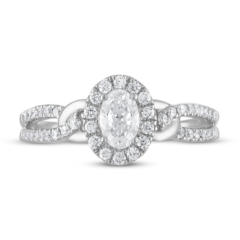 Main Image 3 of Now + Forever Diamond Engagement Ring 5/8 ct tw Oval & Round-cut in 14K White Gold