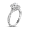 Diamond Enagagment Ring 3/4 ct tw Oval & Round-cut in 14K White Gold