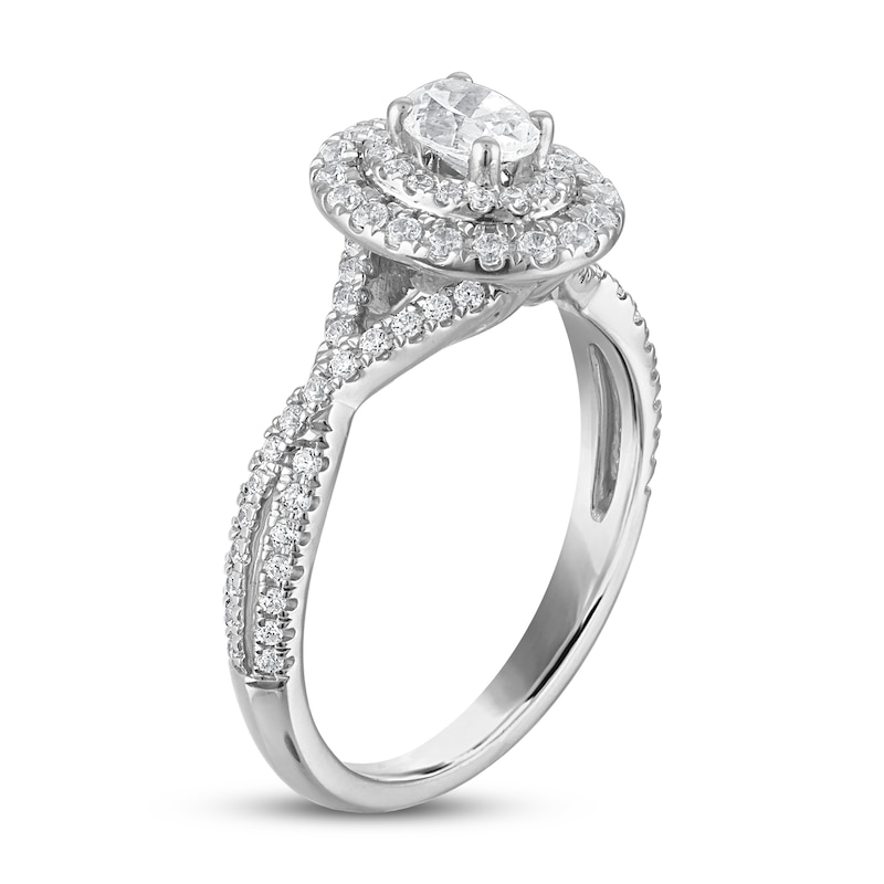 Main Image 2 of Now + Forever Diamond Enagagment Ring 3/4 ct tw Oval & Round-cut in 14K White Gold