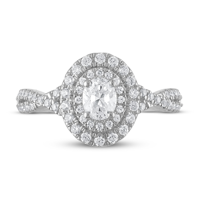 Main Image 3 of Now + Forever Diamond Enagagment Ring 3/4 ct tw Oval & Round-cut in 14K White Gold