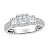Thumbnail Image 0 of 3-Stone Diamond Engagement Ring 1 ct tw Princess/Round 10K White Gold