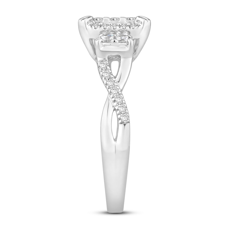 Main Image 3 of Now + Forever Diamond Engagement Ring 3/4 ct tw Princess & Round 10K White Gold