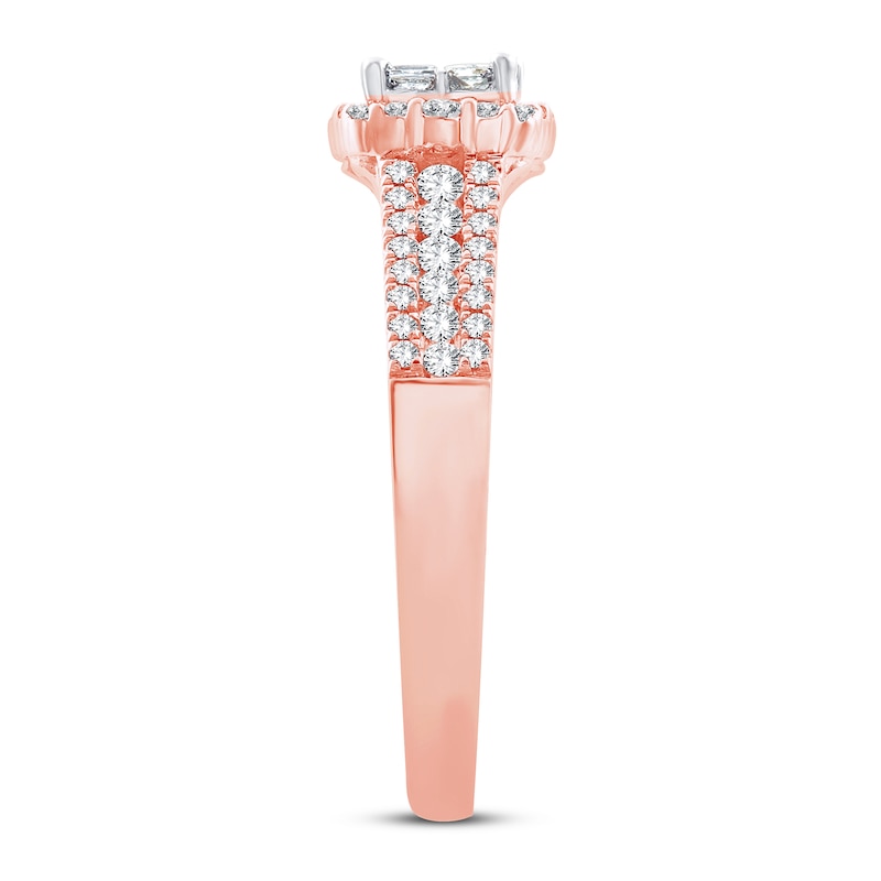 Main Image 2 of Now + Forever Diamond Engagement Ring 5/8 ct tw Princess & Round 14K Rose Gold