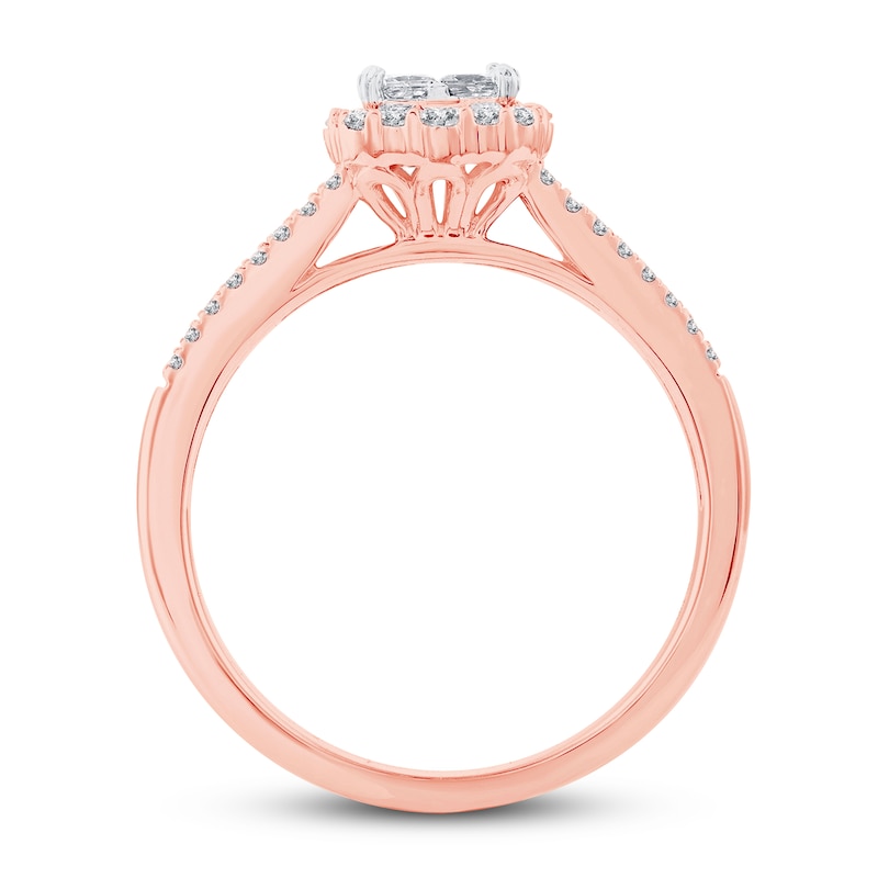 Main Image 3 of Now + Forever Diamond Engagement Ring 5/8 ct tw Princess & Round 14K Rose Gold