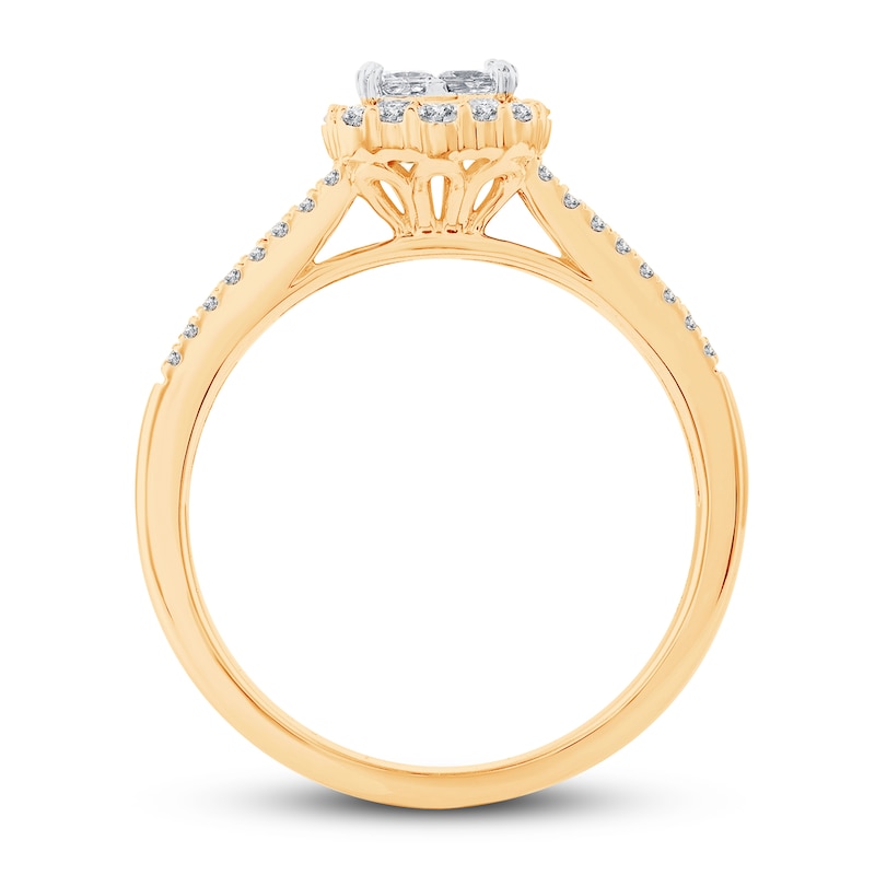 Main Image 3 of Now + Forever Diamond Engagement Ring 5/8 ct tw Princess & Round 14K Yellow Gold