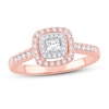 Thumbnail Image 1 of Now + Forever Diamond Engagement Ring 1/2 ct tw Princess & Round 14K Rose Gold