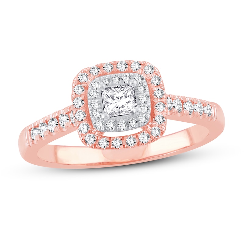 Main Image 1 of Now + Forever Diamond Engagement Ring 1/2 ct tw Princess & Round 14K Rose Gold